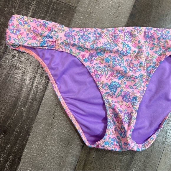 Victoria’s Secret Pink Floral Side Ruched Bikini Bottom Medium - Picture 3 of 7